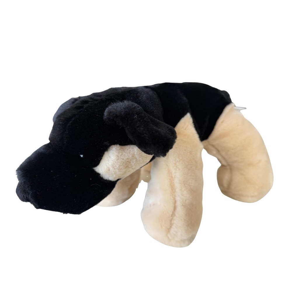 Commonwealth 2001 Black Tan German Shepherd 12" Floppy Puppy Dog Plush Stuffed